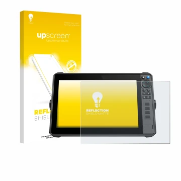 Front side of a product packaging with the brand logo upscreen. Next to it is the device Lowrance HDS-12 Pro shown with the co