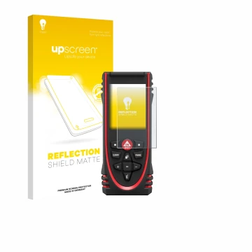 Front side of a product packaging with the brand logo upscreen. Next to it is the device Leica DISTO X3 shown with the corresp
