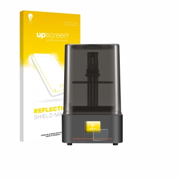 Front side of a product packaging with the brand logo upscreen. Next to it is the device Anycubic Photon Mono 4 shown with the