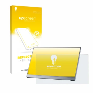 Front side of a product packaging with the brand logo upscreen. Next to it is the device Arzopa Z3FC 16.1