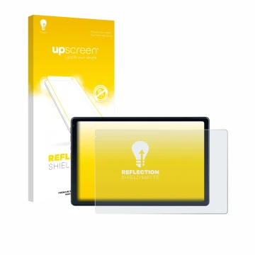 Front side of a product packaging with the brand logo upscreen. Next to it is the device MUISOO MUIC10702 10.1