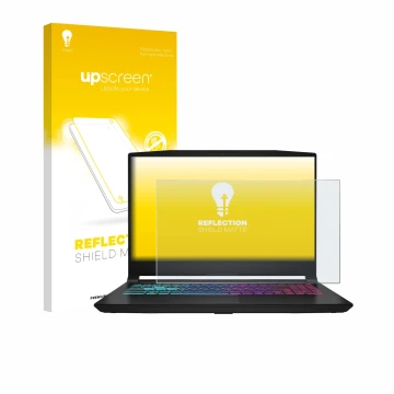 Front side of a product packaging with the brand logo upscreen. Next to it is the device MSI Katana 15 HX B14 shown with the c