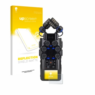 Front side of a product packaging with the brand logo upscreen. Next to it is the device Zoom H6 studio shown with the corresp