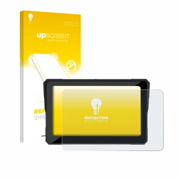 Front side of a product packaging with the brand logo upscreen. Next to it is the device Carpuride W702 Plus 7