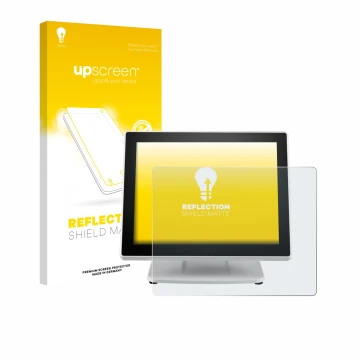 Front side of a product packaging with the brand logo upscreen. Next to it is the device Posiflex PS-3615-G2 shown with the co