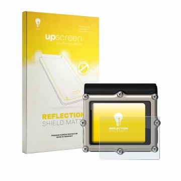 Front side of a product packaging with the brand logo upscreen. Next to it is the device Shearwater Petrel 3 dive computer sho