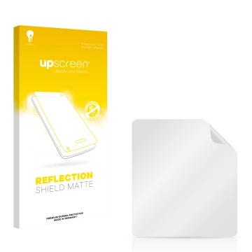 Front side of a product packaging with the brand logo upscreen. Next to it is the corresponding screen protector.