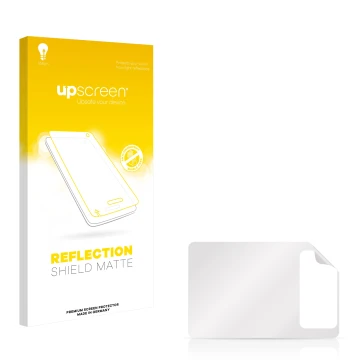 Front side of a product packaging with the brand logo upscreen. Next to it is the corresponding screen protector.