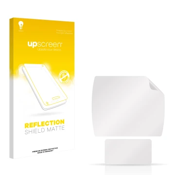 Front side of a product packaging with the brand logo upscreen. Next to it is the corresponding screen protector.