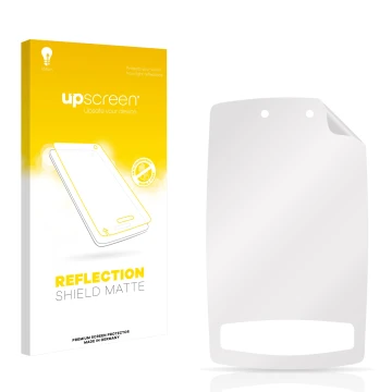 Front side of a product packaging with the brand logo upscreen. Next to it is the corresponding screen protector.