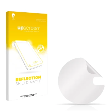 Front side of a product packaging with the brand logo upscreen. Next to it is the corresponding screen protector.