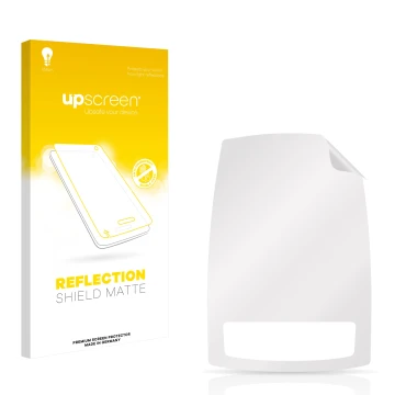 Front side of a product packaging with the brand logo upscreen. Next to it is the corresponding screen protector.