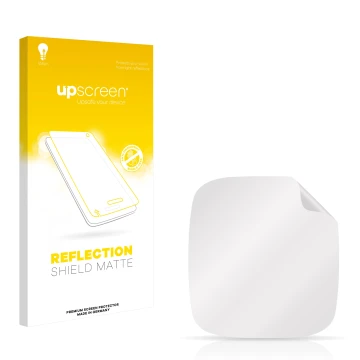 Front side of a product packaging with the brand logo upscreen. Next to it is the corresponding screen protector.