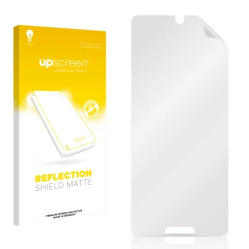 Front side of a product packaging with the brand logo upscreen. Next to it is the corresponding screen protector.