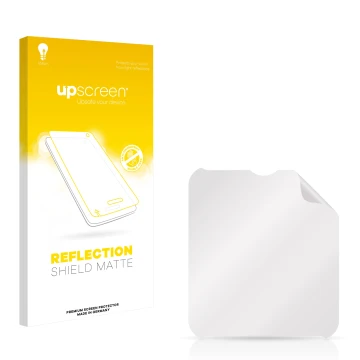 Front side of a product packaging with the brand logo upscreen. Next to it is the corresponding screen protector.