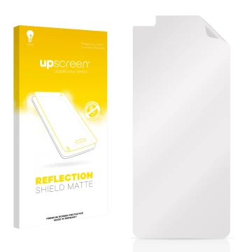 Front side of a product packaging with the brand logo upscreen. Next to it is the corresponding screen protector.
