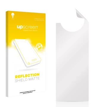 Front side of a product packaging with the brand logo upscreen. Next to it is the corresponding screen protector.