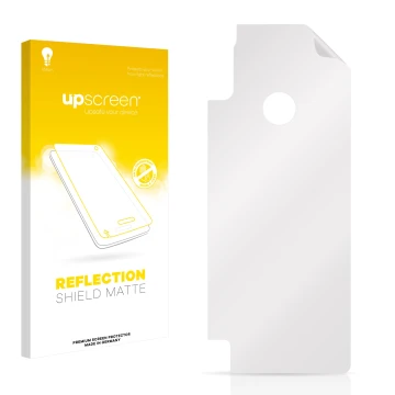 Front side of a product packaging with the brand logo upscreen. Next to it is the corresponding screen protector.