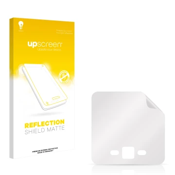 Front side of a product packaging with the brand logo upscreen. Next to it is the corresponding screen protector.