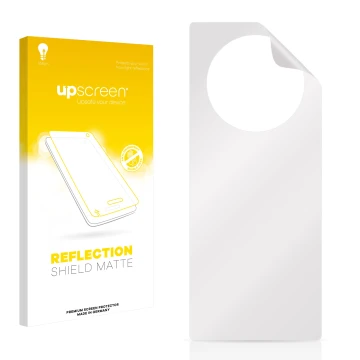 Front side of a product packaging with the brand logo upscreen. Next to it is the corresponding screen protector.