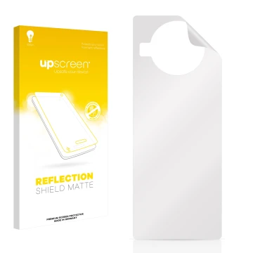 Front side of a product packaging with the brand logo upscreen. Next to it is the corresponding screen protector.