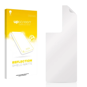 Front side of a product packaging with the brand logo upscreen. Next to it is the corresponding screen protector.