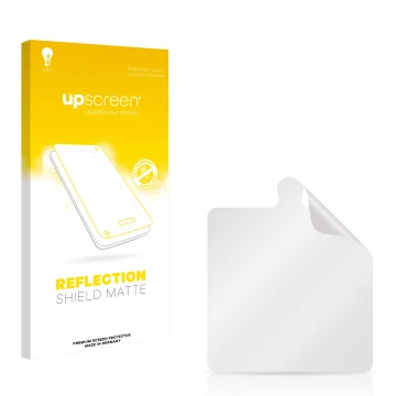 Front side of a product packaging with the brand logo upscreen. Next to it is the corresponding screen protector.