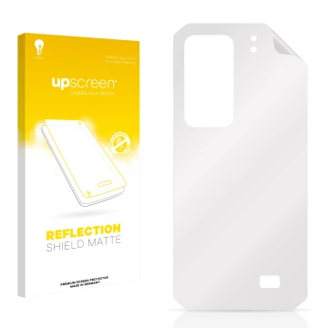Front side of a product packaging with the brand logo upscreen. Next to it is the corresponding screen protector.