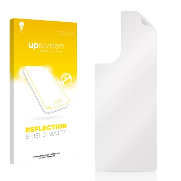 Front side of a product packaging with the brand logo upscreen. Next to it is the corresponding screen protector.
