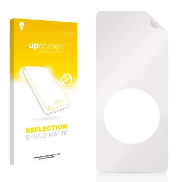 Front side of a product packaging with the brand logo upscreen. Next to it is the corresponding screen protector.