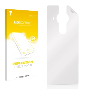 Front side of a product packaging with the brand logo upscreen. Next to it is the corresponding screen protector.