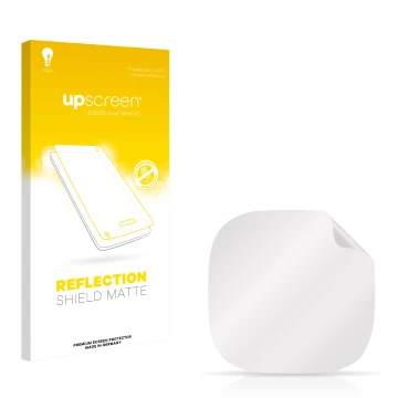 Front side of a product packaging with the brand logo upscreen. Next to it is the corresponding screen protector.