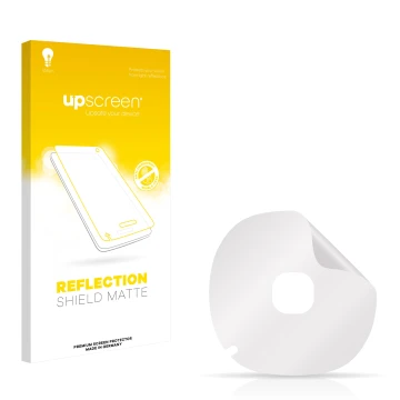 Front side of a product packaging with the brand logo upscreen. Next to it is the corresponding screen protector.