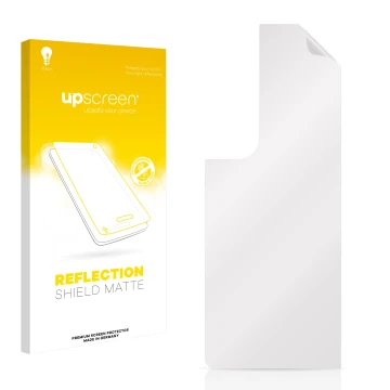 Front side of a product packaging with the brand logo upscreen. Next to it is the corresponding screen protector.
