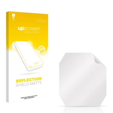 Front side of a product packaging with the brand logo upscreen. Next to it is the corresponding screen protector.