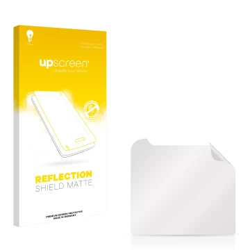 Front side of a product packaging with the brand logo upscreen. Next to it is the corresponding screen protector.