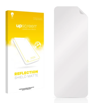 Front side of a product packaging with the brand logo upscreen. Next to it is the corresponding screen protector.