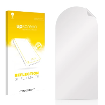 Front side of a product packaging with the brand logo upscreen. Next to it is the corresponding screen protector.