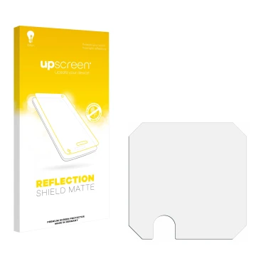 Front side of a product packaging with the brand logo upscreen. Next to it is the corresponding screen protector.