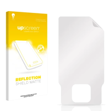 Front side of a product packaging with the brand logo upscreen. Next to it is the corresponding screen protector.