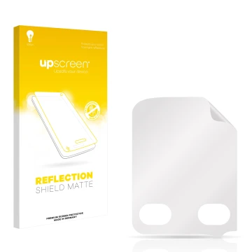 Front side of a product packaging with the brand logo upscreen. Next to it is the corresponding screen protector.