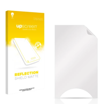 Front side of a product packaging with the brand logo upscreen. Next to it is the corresponding screen protector.