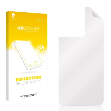 Front side of a product packaging with the brand logo upscreen. Next to it is the corresponding screen protector.