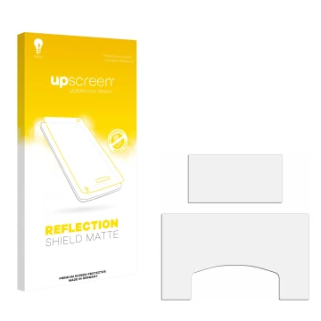 Front side of a product packaging with the brand logo upscreen. Next to it is the corresponding screen protector.