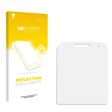 Front side of a product packaging with the brand logo upscreen. Next to it is the corresponding screen protector.