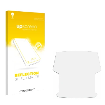 Front side of a product packaging with the brand logo upscreen. Next to it is the corresponding screen protector.