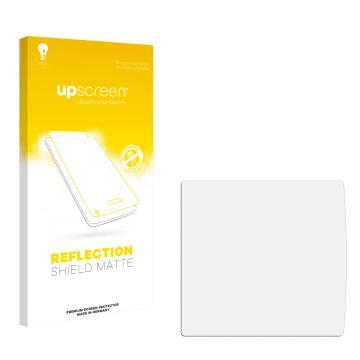 Front side of a product packaging with the brand logo upscreen. Next to it is the corresponding screen protector.
