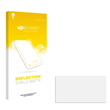 Front side of a product packaging with the brand logo upscreen. Next to it is the corresponding screen protector.
