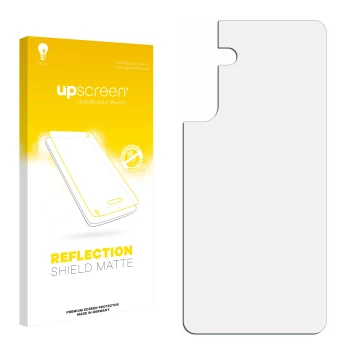 Front side of a product packaging with the brand logo upscreen. Next to it is the corresponding screen protector.