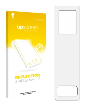 Front side of a product packaging with the brand logo upscreen. Next to it is the corresponding screen protector.